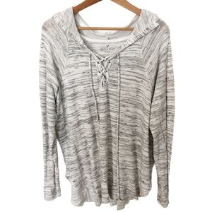 American Eagle Soft & Sexy Plush Lace Up Hoodie
